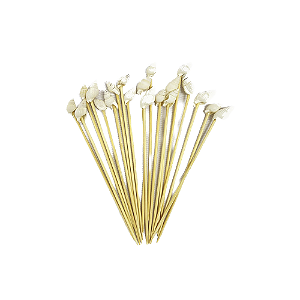 Enfeite De Bambu Concha Espeto Decoração Festas 20unid