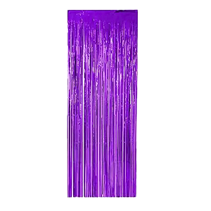 Cortina Metalizada Roxo Decorativa Festas 2x1 Silver Festas