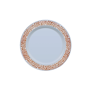 Prato Sobremesa Borda Vazado Rose 19Cm 6un Decoração Festas