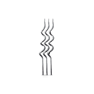 Vela Espiral Prata Metalizada Decorativa Festas 4un Silver
