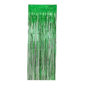 Cortina Metalizada Verde Decorativa 2x1 Silver Festas