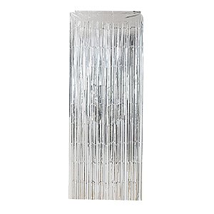 Cortina Metalizada Prata Decorativa 2x1 Silver Festas