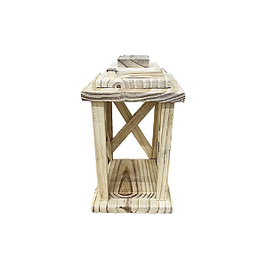 Lanterna De Pinus Natural Pequeno Decorativa 34x19x19
