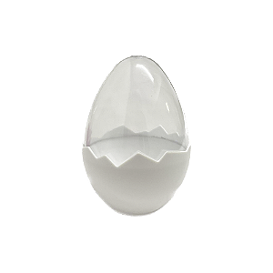 Ovo De Páscoa Branco Acrílico Transparente Decorativo 12CM