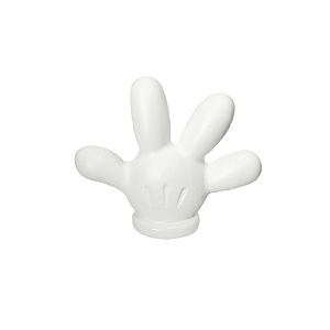 Luva Mouse Plástico Branco Enfeite Decorativa 15CM