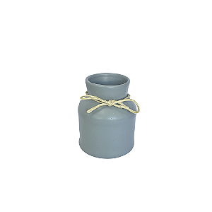 Vaso Alfenas Cinza Pequeno Cerâmica Decorativo Festas