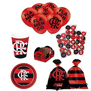 Kit Festivo Aniversário Time Flamengo Futebol Comemore 92pçs