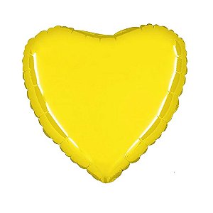 Balão Coração 20" 50cm Amarelo Metalizado Decoração