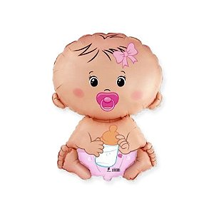 Balão Metalizado Baby Pink Menina 25" Metalizado Decoração