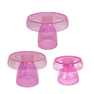 Kit Boleiras Cogumelo Clean P M G Só Boleiras Rosa