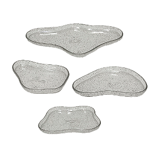 Kit 4 Bandejas Orgânicas Clean Só Boleiras Glitter Prata