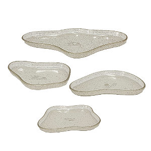 Kit 4 Bandejas Orgânicas Clean Só Boleiras Glitter Dourado
