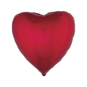Balão Metalizado Coração Vermelho 30" 76cm Decoração