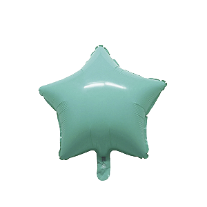 Balão Metalizado Estrela Macaron Azul Tiffany 18" Silver
