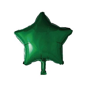 Balão Metalizado Estrela Verde 18" Silver Decoração Festas