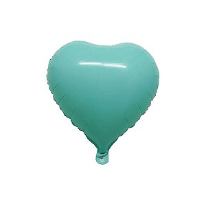 Balão Metalizado Coração Azul Tiffany Macaron 18" Silver Festas