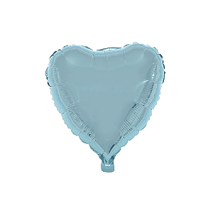 Balão Metalizado Coração Azul Bebê 18" Silver Festas