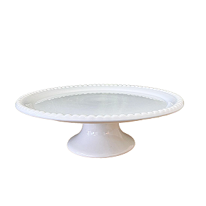 Prato Bolinha De Porcelana Branco Decorativo Festas