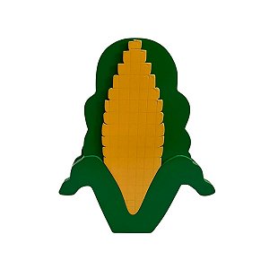 Cachepot Milho Verde Escuro Com Amarelo MDF Decorativo