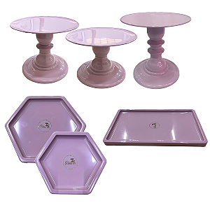Kit Festa Mosaico Lilas Chic Peças Decorar Mesa Só Boleiras