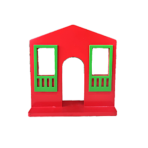 Casa Da Vila Festa Junina Pequena Vermelho Verde Decoração