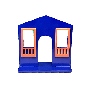 Casa Da Vila Festa Junina Pequena Azul Laranja Decoração