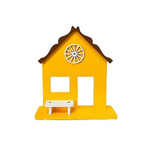 Casa Da Vila Festa Junina Amarelo Banco Branco Decoração MDF