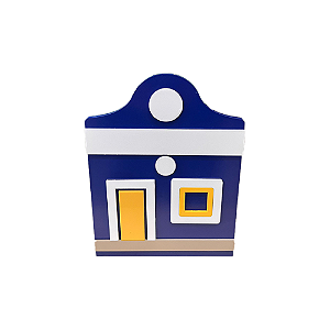 Cachepot Vila Festa Junina Azul Bic Decorativo MDF