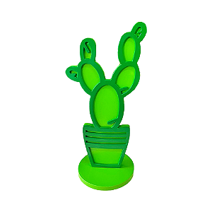 Cactus MDF MOD 2 Verde Musgo Com Verde Limão Decoração