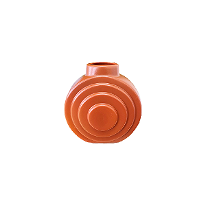 Vaso Plástico Orbe Marrom Russet Decorativo Flor Artificial