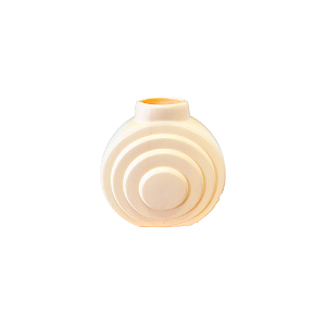 Vaso Plástico Orbe Amarelo Bebê Decorativo Flor Artificial