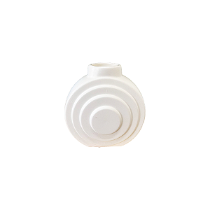 Vaso Plástico Orbe Branco Decorativo Flor Artificial