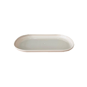 Bandeja Oval  Plástico 22x13 Bege Decoração Festa