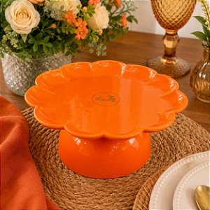 Boleira Flor Grande Com Pé Só Boleiras Laranja Festa
