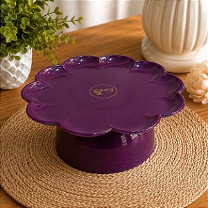 Boleira Flor Grande Com Pé Só Boleiras Roxo Festa