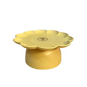 Boleira Flor Grande Com Pé Fosco Amarelo Butter Só Boleiras