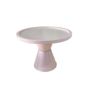 Prato Bahamas Grande Pé Duplo Nude Fosco Decoração Festa