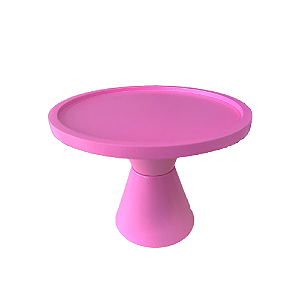 Prato Bahamas Grande Pé Duplo Pink Fosco Decoração Festa