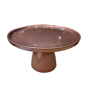 Prato Chicago Médio Cerâmica Rose Gold Brilhante Decorar Festa