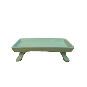 Mini Bandeja Chicago Retangular Com Pé Verde Bebê Fosco Decorar