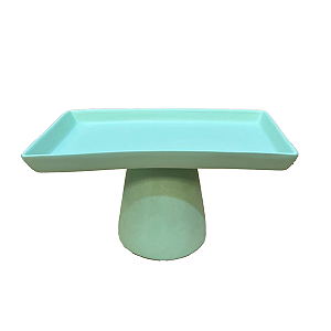 Mini Prato Chicago Retangular Pé Redondo Verde Bebê Fosco