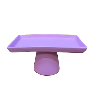 Mini Prato Chicago Retangular Pé Redondo Lilás  Fosco