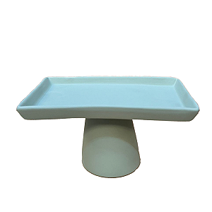 Mini Prato Chicago Retangular Pé Redondo Verde Menta Fosco