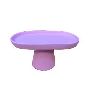 Mini Prato Chicago Oval Pé Redondo Lilás Fosco Decoração