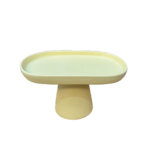 Mini Prato Chicago Oval Pé Redondo Amarelo Bebê Fosco Decoração