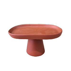 Mini Prato Chicago Oval Pé Redondo Terracota Fosco Decoração