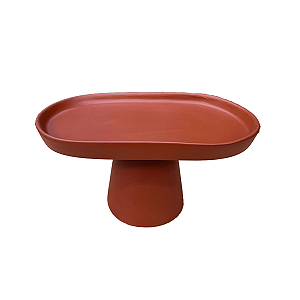 Mini Prato Chicago Oval Pé Redondo Terracota Fosco Decoração