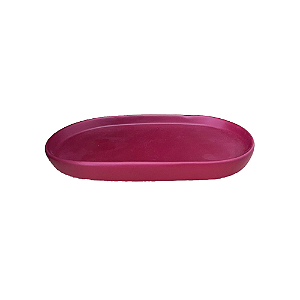 Bandeja Chicago Oval Cerâmica Decorativa Marsala Fosco