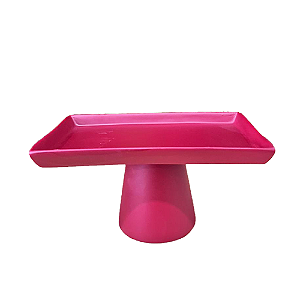 Mini Prato Chicago Retangular Pé Redondo Marsala Fosco