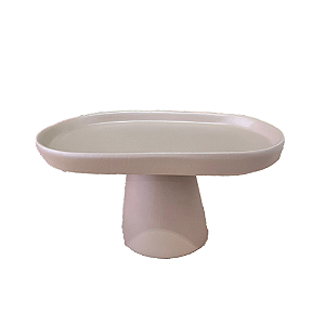 Mini Prato Chicago Oval Pé Redondo Nude Fosco Decoração